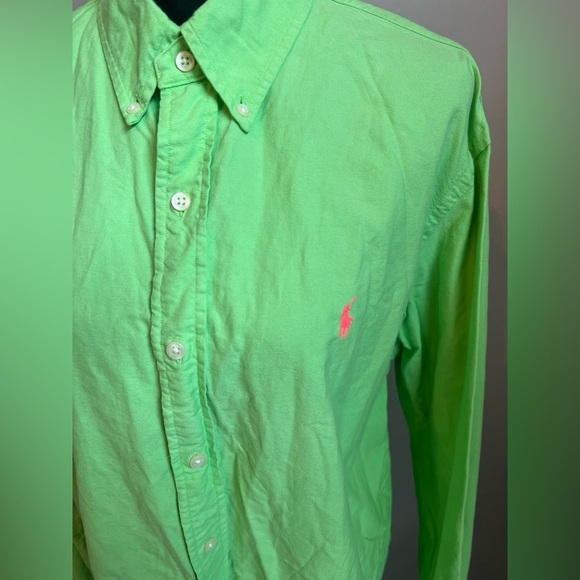 Ralph Lauren Soft Washed Cotton Sport Shirt w/ Pony Logo Green Men’s Large - Picture 3 of 7